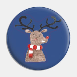 Rudolph watercolor Pin