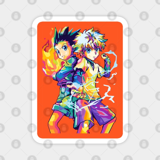 Gon And Killua Pop Art Magnet by Zet Art