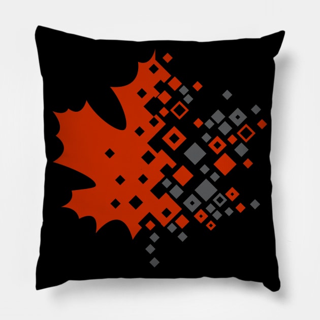 digital leaf Pillow by MplusC