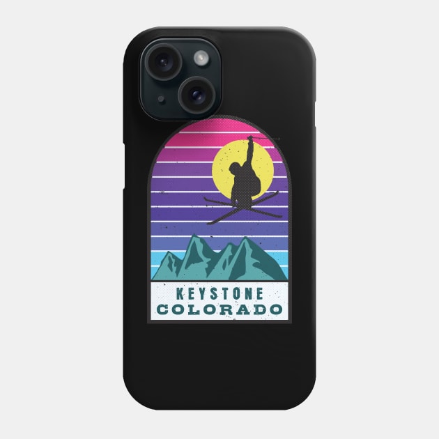 Ski Keystone Colorado Retro Sunset Phone Case by JordanHolmes