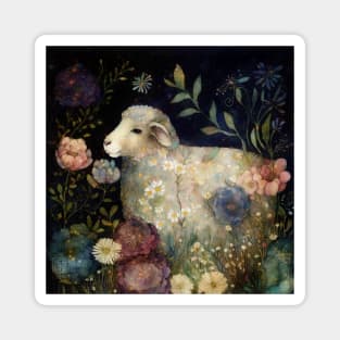 Sheep , Watercolor Farm Animals Magnet