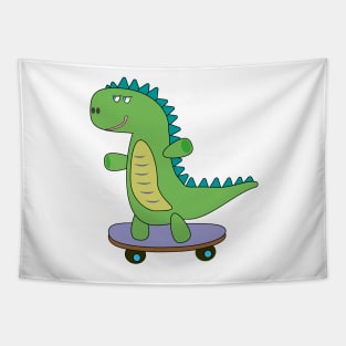 Sweet dino skateboard, dinosaur, skating kids Tapestry