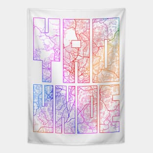 Yaounde, Cameroon City Map Typography - Colorful Tapestry