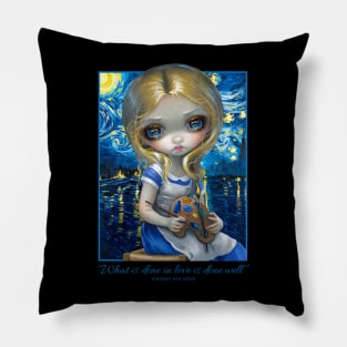 Alice In A Van Gogh Nocturne Pillow