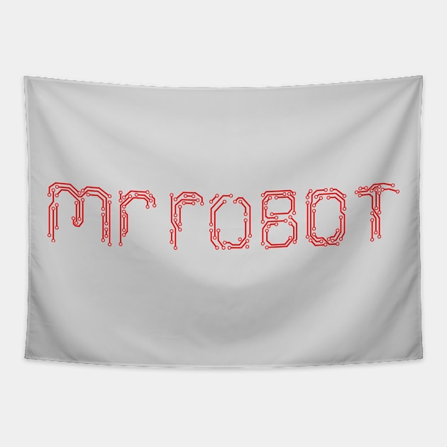 Mr Robot Circuit (Red) Tapestry by jeffective