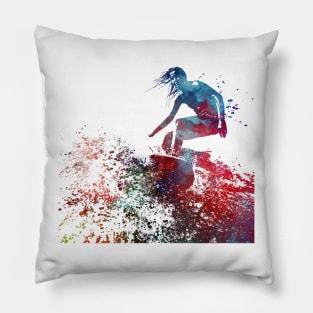 Surfer sport art #surfer #sport Pillow