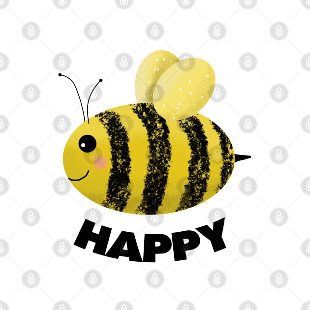 'Bee Happy' - Happy Bee by VicEllisArt