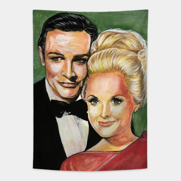Tippi Hedren and Sean Connery Tapestry by Svetlana Pelin