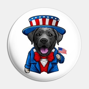 Fourth of July Black Labrador Retriever Pin