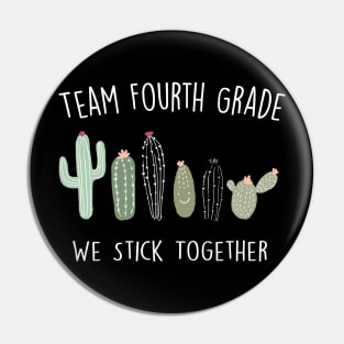 Cactus School Shirt Fourth Grade T-Shirt Pin