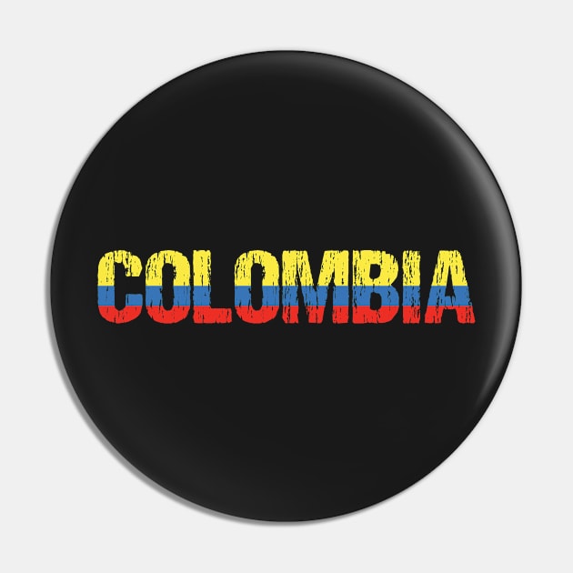 Colombia Flag Distressed Pin by Nirvanibex