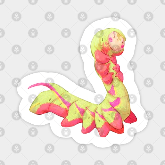 Great Ash Sphinx Caterpillar Magnet by PaulaBS