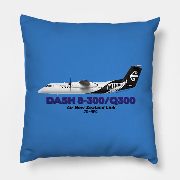 DeHavilland Canada Dash 8-300/Q300 - Air New Zealand Link Pillow by TheArtofFlying