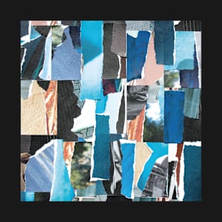 Abstract Minimal Collage of Blue Rectangles. T-Shirt