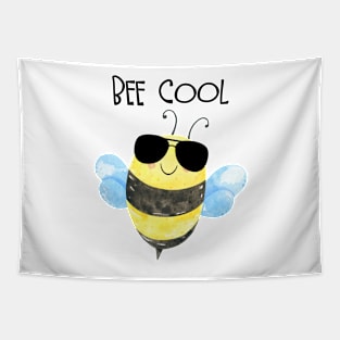 Cute Watercolor Cool Bee With Sunglasses Tapestry