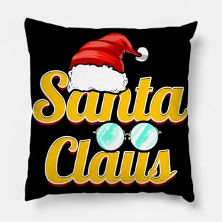 Santa Claus Logo Santas Hat And Glasses Christmas Pillow