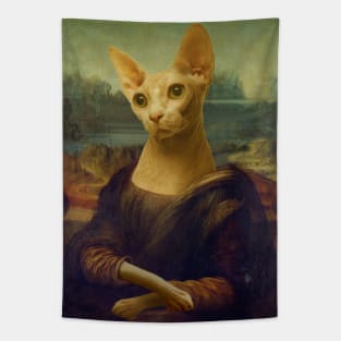 Mona Lisa Sphynx Cat - Gioconda Sphynx Cat - Pet Gift Tapestry