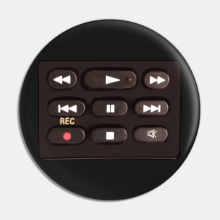 Remote control buttons press play, rewind, fast forward, record, pause or mute Pin