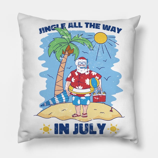 Jingle all the way in July - Christmas in July Pillow by Krishnansh W.