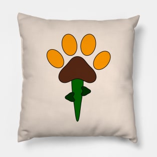 Dog Footprints Plant colored with Sunflowers colors - Fantasy Plant / Strange Plant Pillow