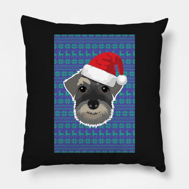 Karl the Christmas Schnauzer Pillow by giddyaunt