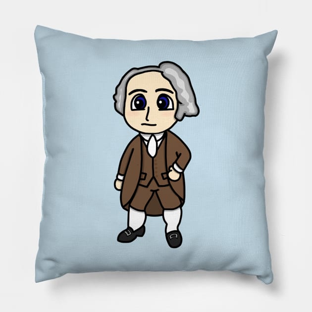 Chibi John Adams (Small Print) Pillow by Aeriskate