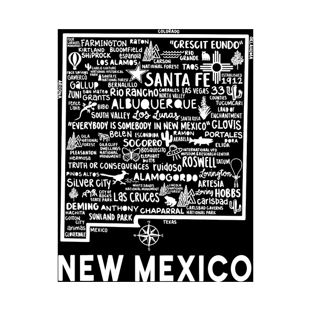 New Mexico Map by fiberandgloss