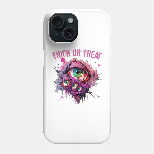 Halloween Zombie Eye Trick or Treat Phone Case by Pro Design 501