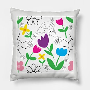 Flowers by Children Pillow