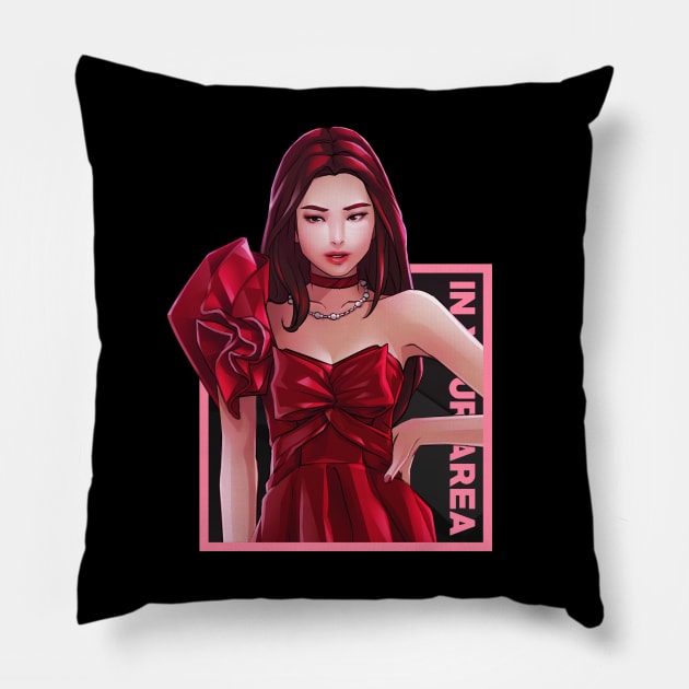 red ress Pillow by Renzengeki