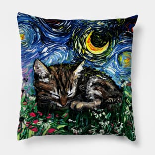 Sleepy Tabby Kitten Night Pillow