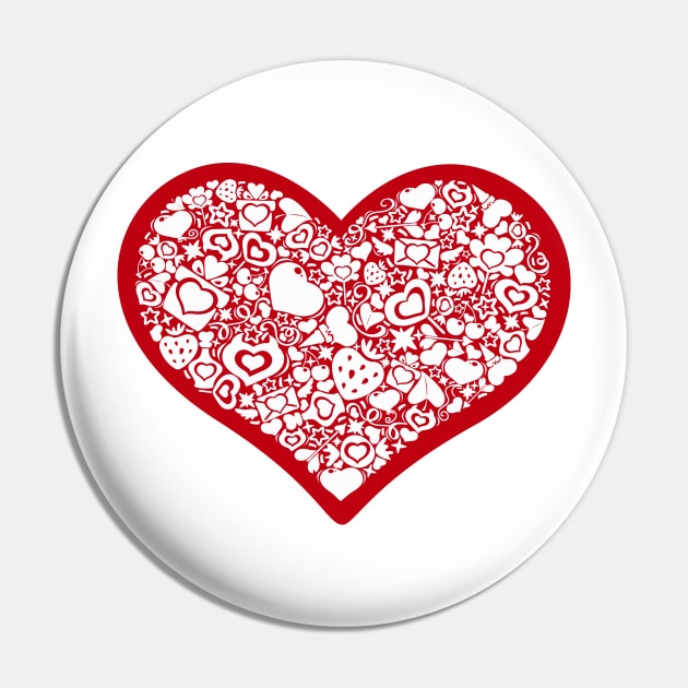 Valentites heart of objects Red Pin by Voysla