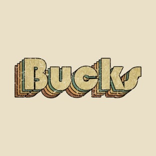 Bucks // Vintage Rainbow Typography Style // 70s T-Shirt