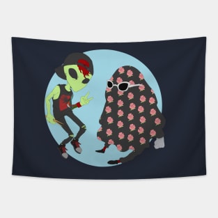 alien boy and ghost dude Tapestry