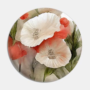 Red poppies watercolor painting #2 Pin