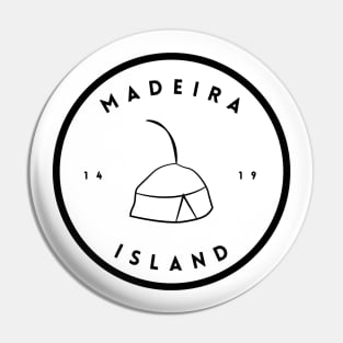 Madeira Island 1419 logo with the traditional folklore hat/carapuça in black & white Pin