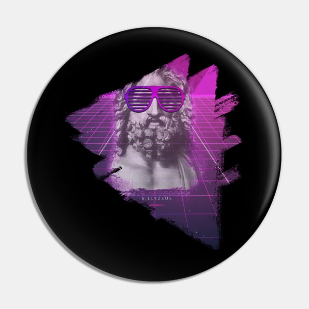 Retrowave Zeus Aesthetic T-Shirt Pin by SillyZeus