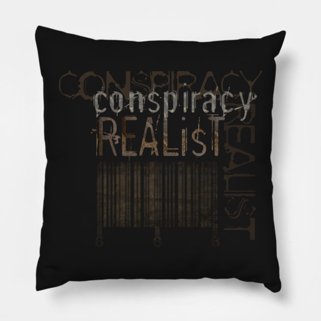 Conspiracy Realist (Barcode) Pillow by jaytees