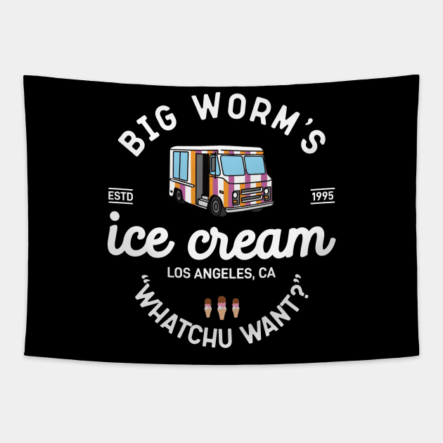 Vintage Big Worm Ice Cream Tapestry by themodestworm