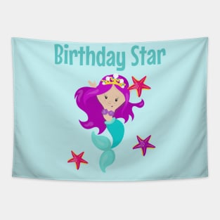 Mermaid Birthday Party Gifts Mermaid Party Favors Starfish Ocean Beach Pool Party Decor Tapestry