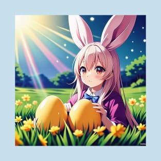 “Sunny Egg Hunt” Anime Bunny Girl T-Shirt