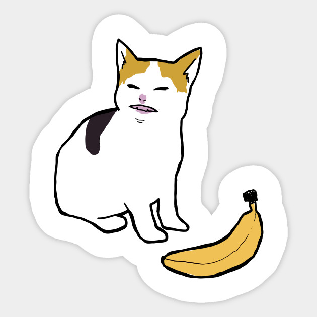 Cat No Banana Cat No Banana Sticker Teepublic Uk