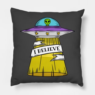 I Believe In Aliens Outer Space UFO Area 51 Pillow