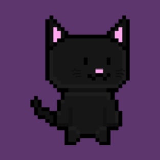 Pixel Black Cat T-Shirt