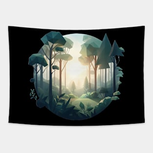 Forest at Dawn Low Poly Tapestry