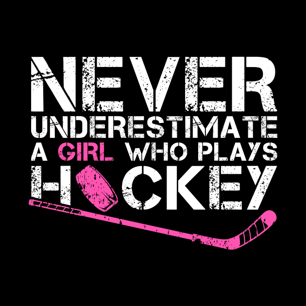 Funny Ice Hockey Player For Women Girls Hockey Lovers by MetalHoneyDesigns