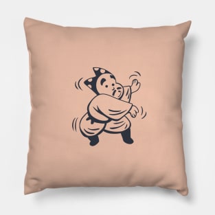 Flat design of a Funny Hyottoko dancer. Japanese traditions Pillow