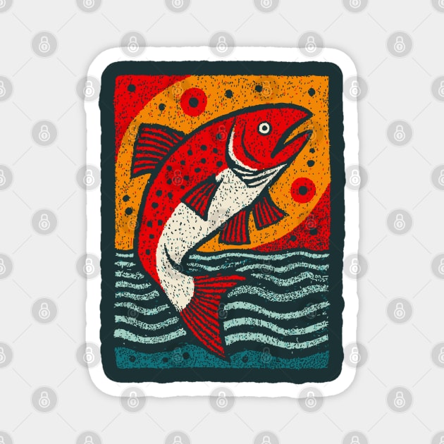 Leaping Salmon | Celtic Salmon of Knowledge Magnet by TuncGK