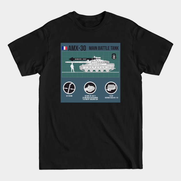 Discover Infographic French tank AMX 30 - Main Battle Tank - T-Shirt