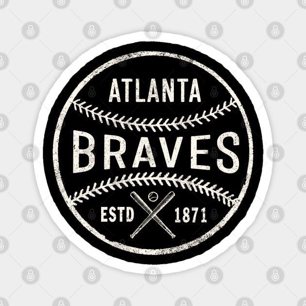 Vintage Atlanta Braves by Buck Tee Magnet by Buck Tee